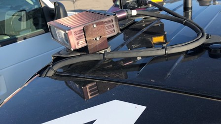 Picture of camera mounted on car